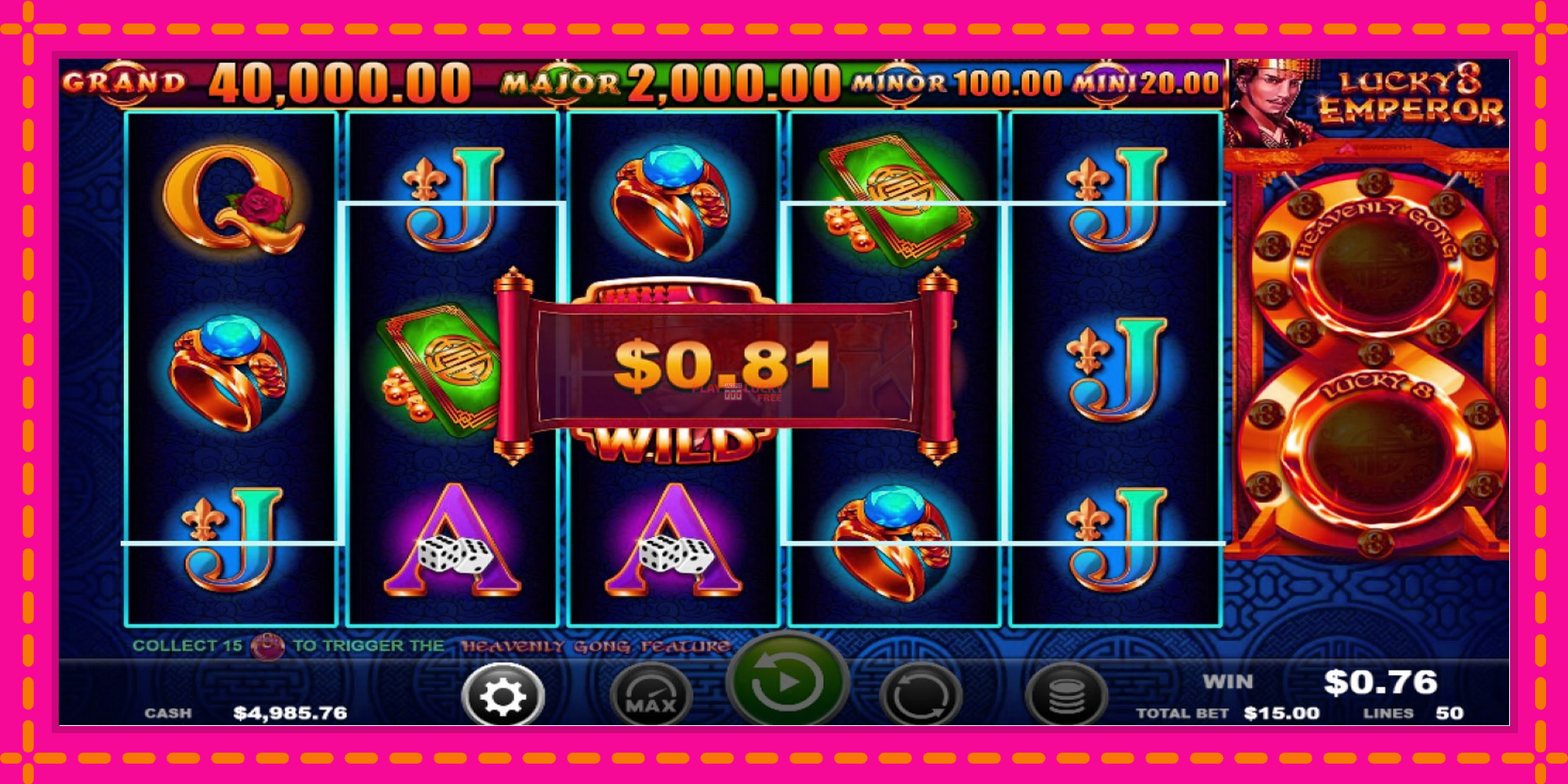 Безплатна игра в Lucky 8 Emperor без регистрация, картина 2