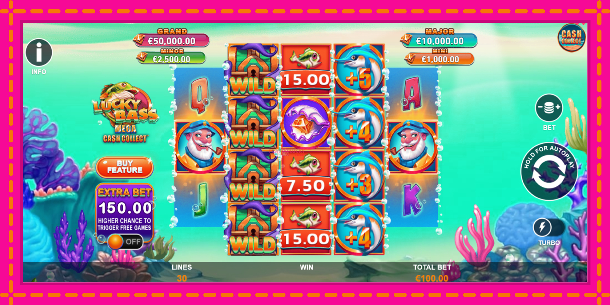 Безплатна игра в Lucky Bass Mega Cash Collect без регистрация, картина 2