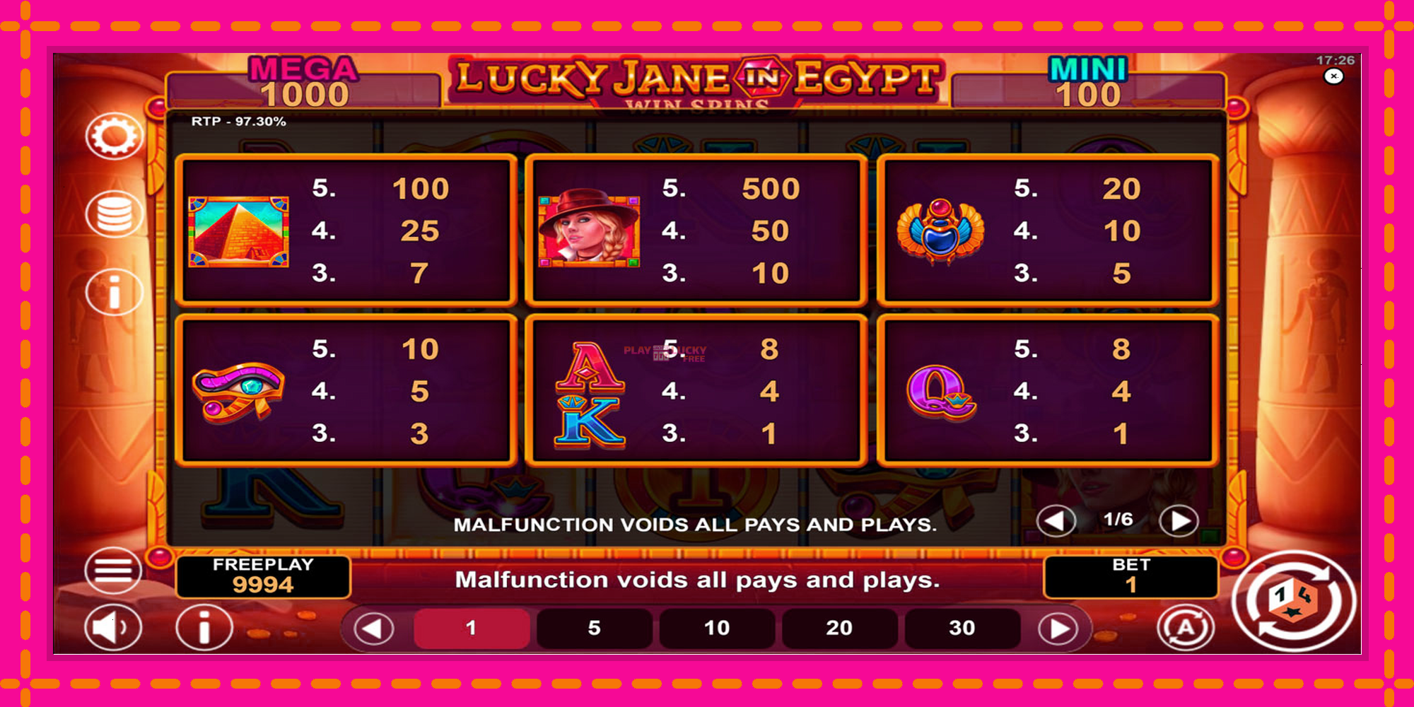 Безплатна игра в Lucky Jane in Egypt Win Spins без регистрация, картина 6