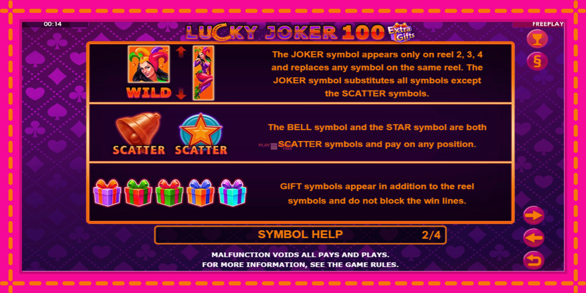 Безплатна игра в Lucky Joker 100 Extra Gifts без регистрация, картина 7