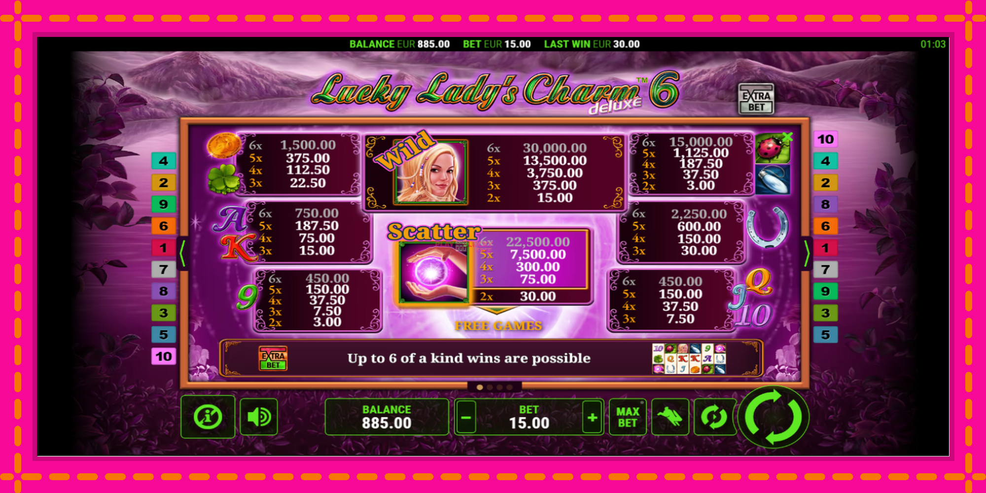 Безплатна игра в Lucky Ladys Charm Deluxe 6 без регистрация, картина 5