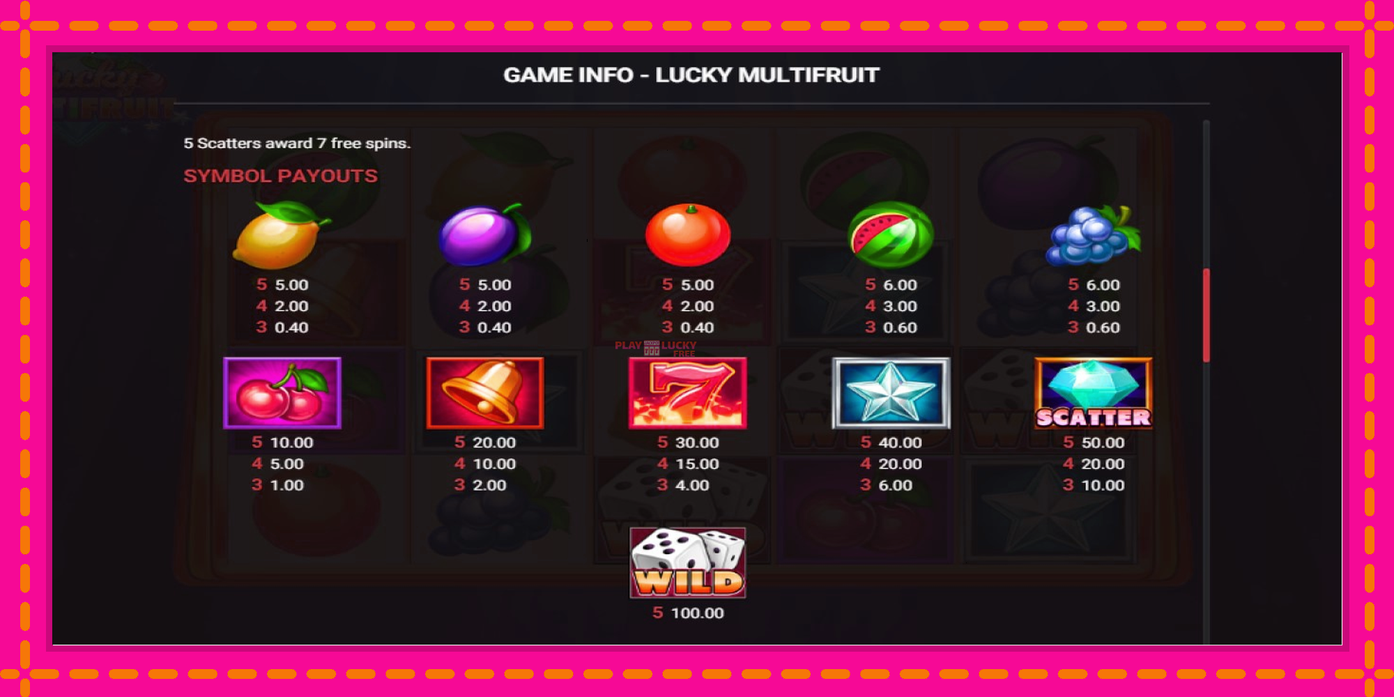 Безплатна игра в Lucky Multifruit без регистрация, картина 3