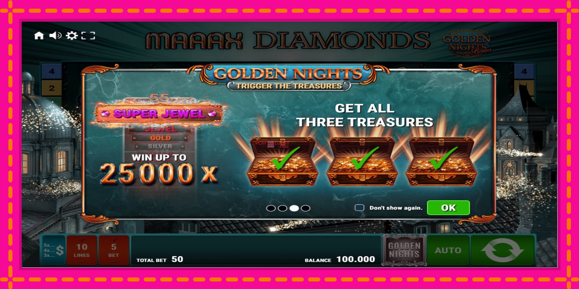 Безплатна игра в Maaax Diamonds Golden Nights без регистрация, картина 1