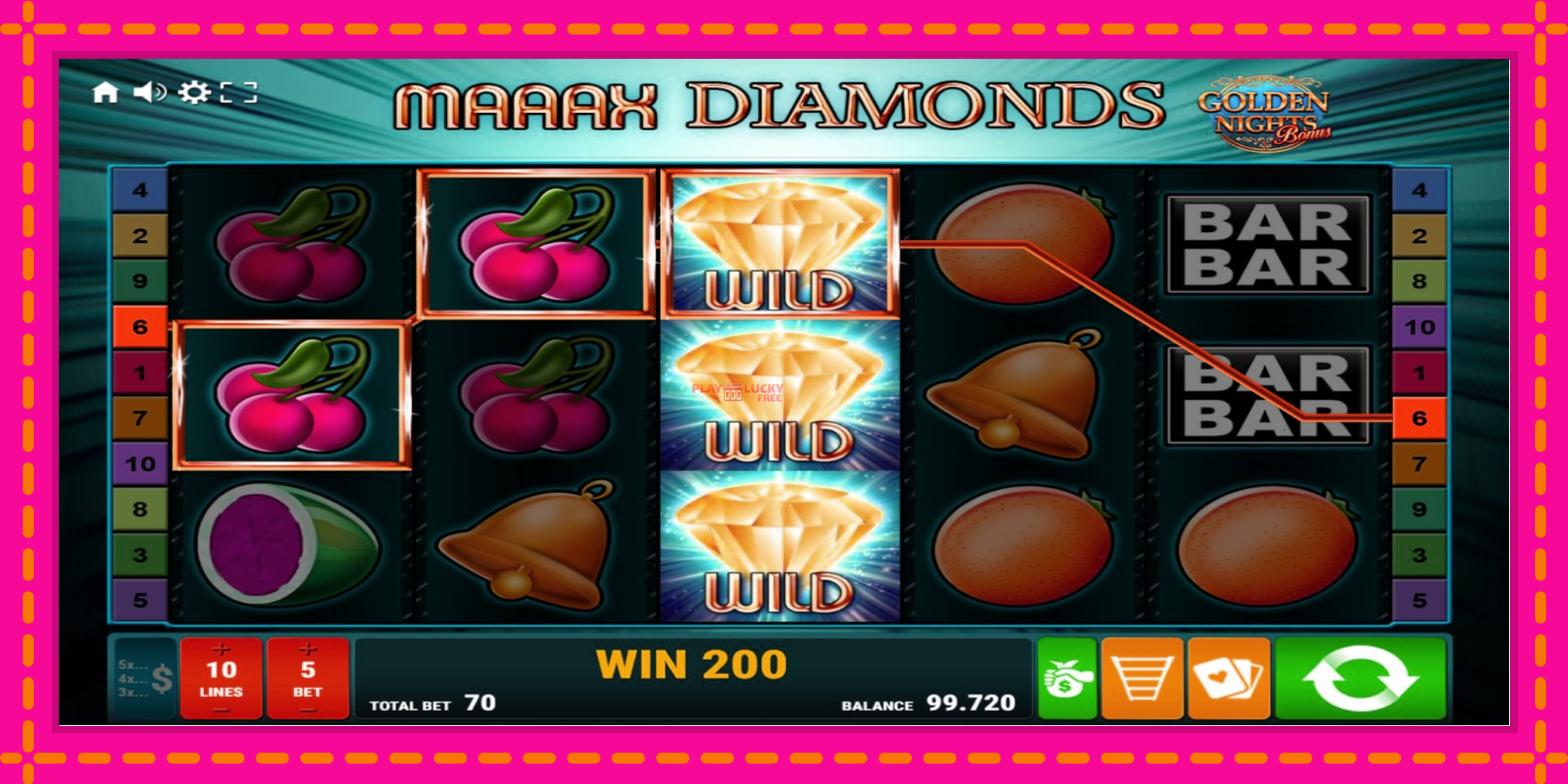 Безплатна игра в Maaax Diamonds Golden Nights без регистрация, картина 3