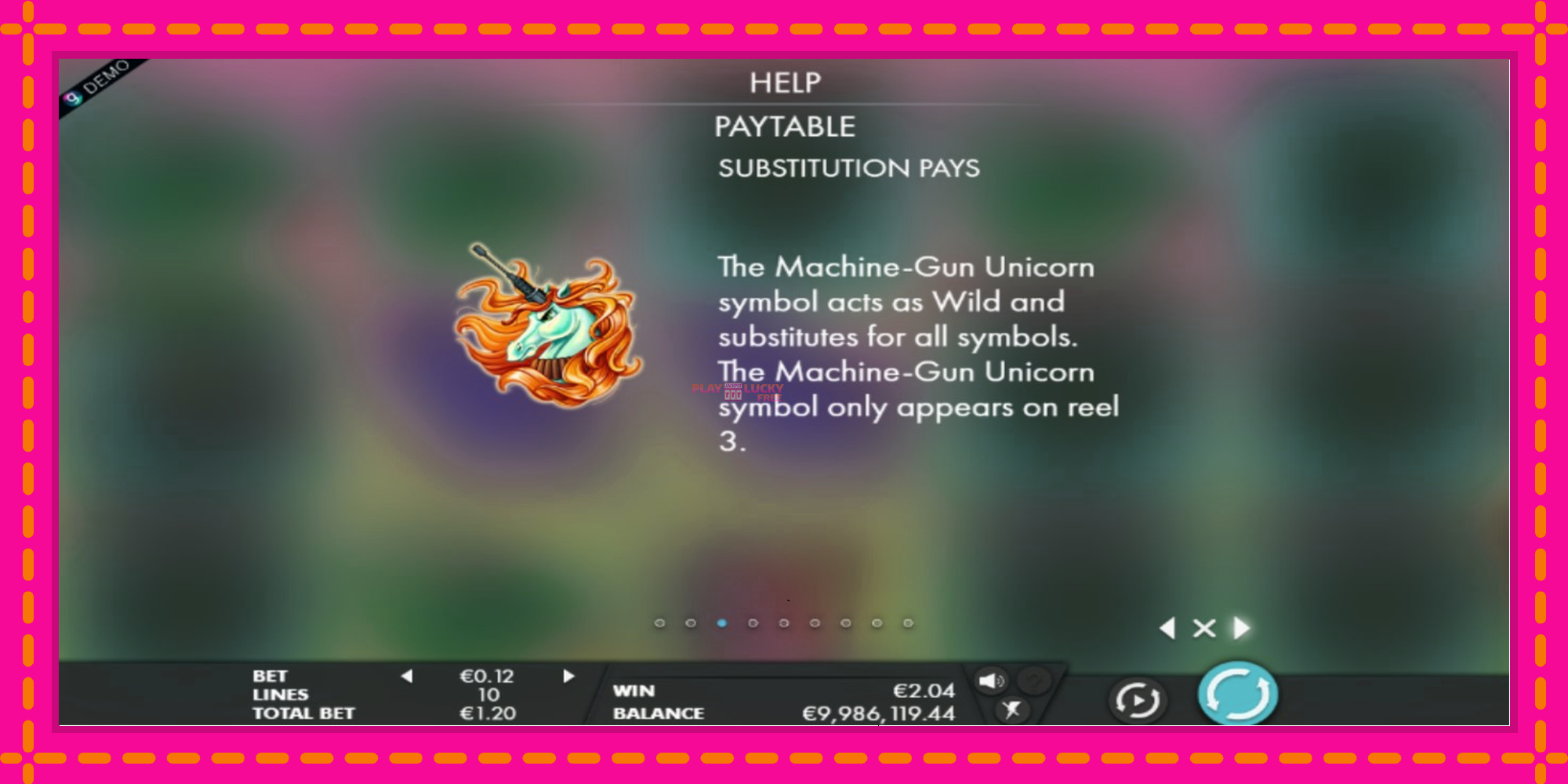 Безплатна игра в Machine Gun Unicorn без регистрация, картина 3