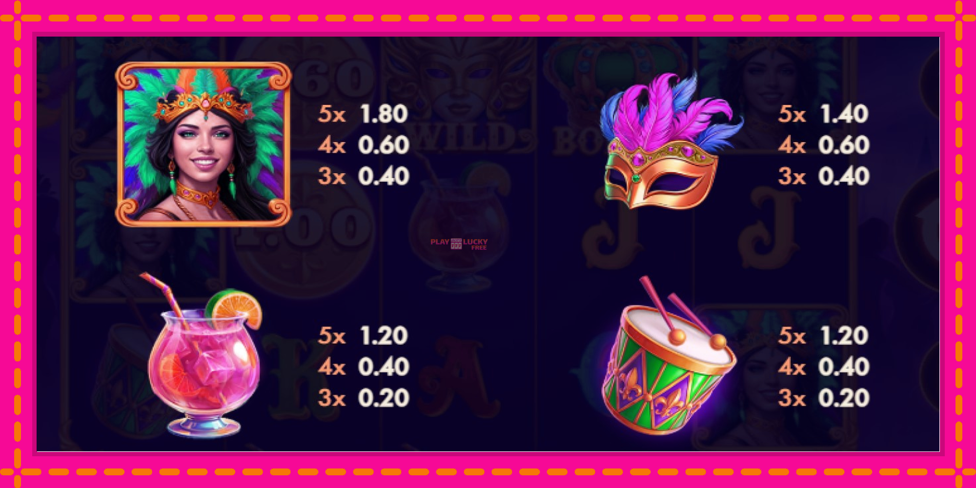 Безплатна игра в Mardi Gras Queen без регистрация, картина 4