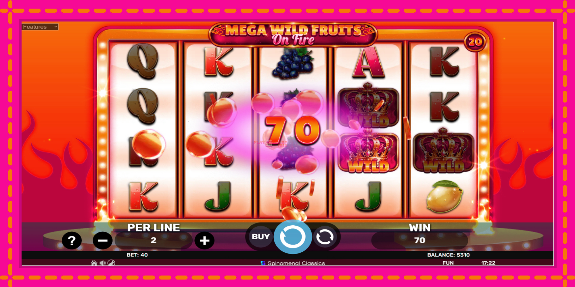 Безплатна игра в Mega Wild Fruits - On Fire без регистрация, картина 4