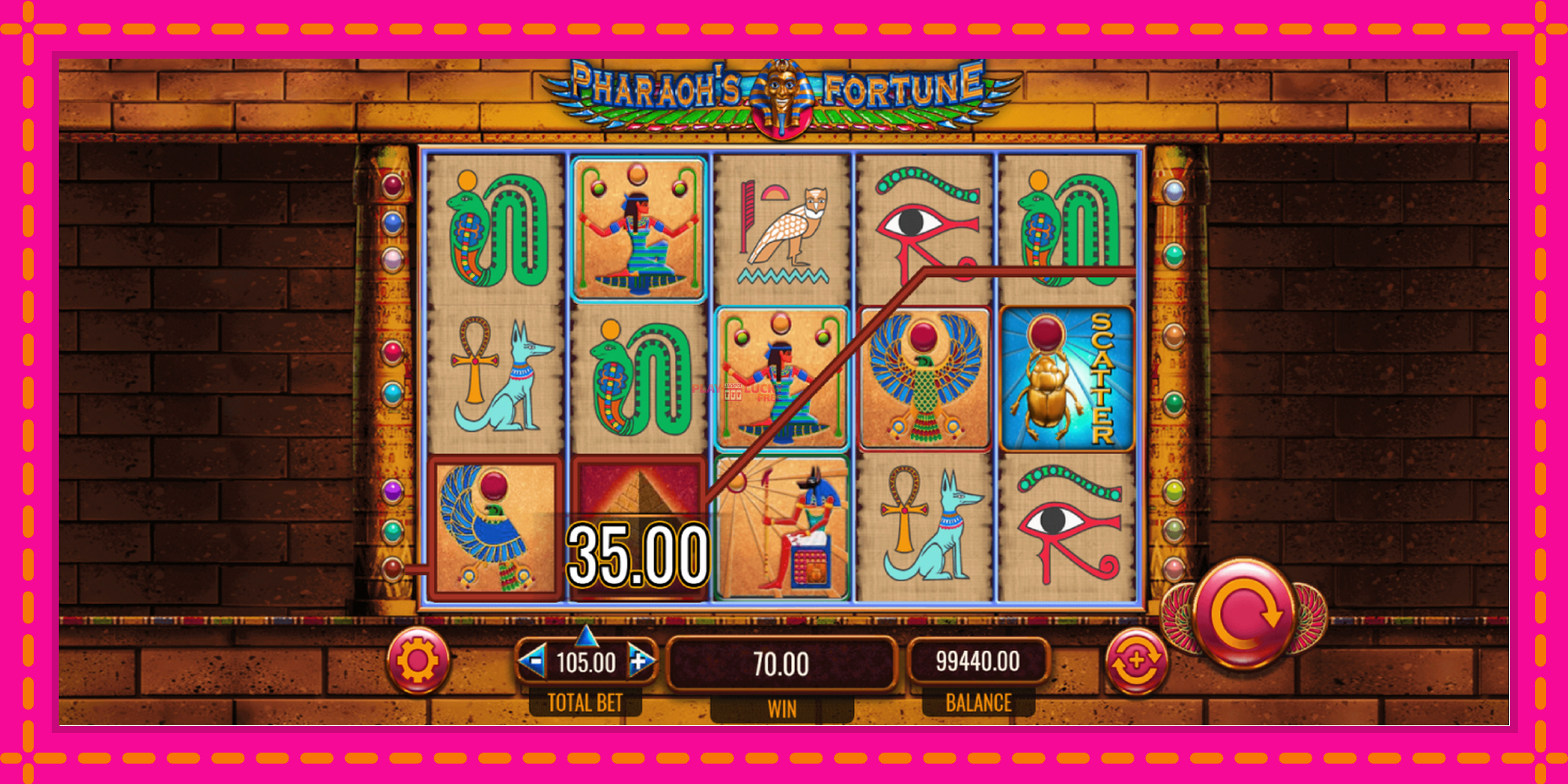 Безплатна игра в Pharaohs Fortune без регистрация, картина 3