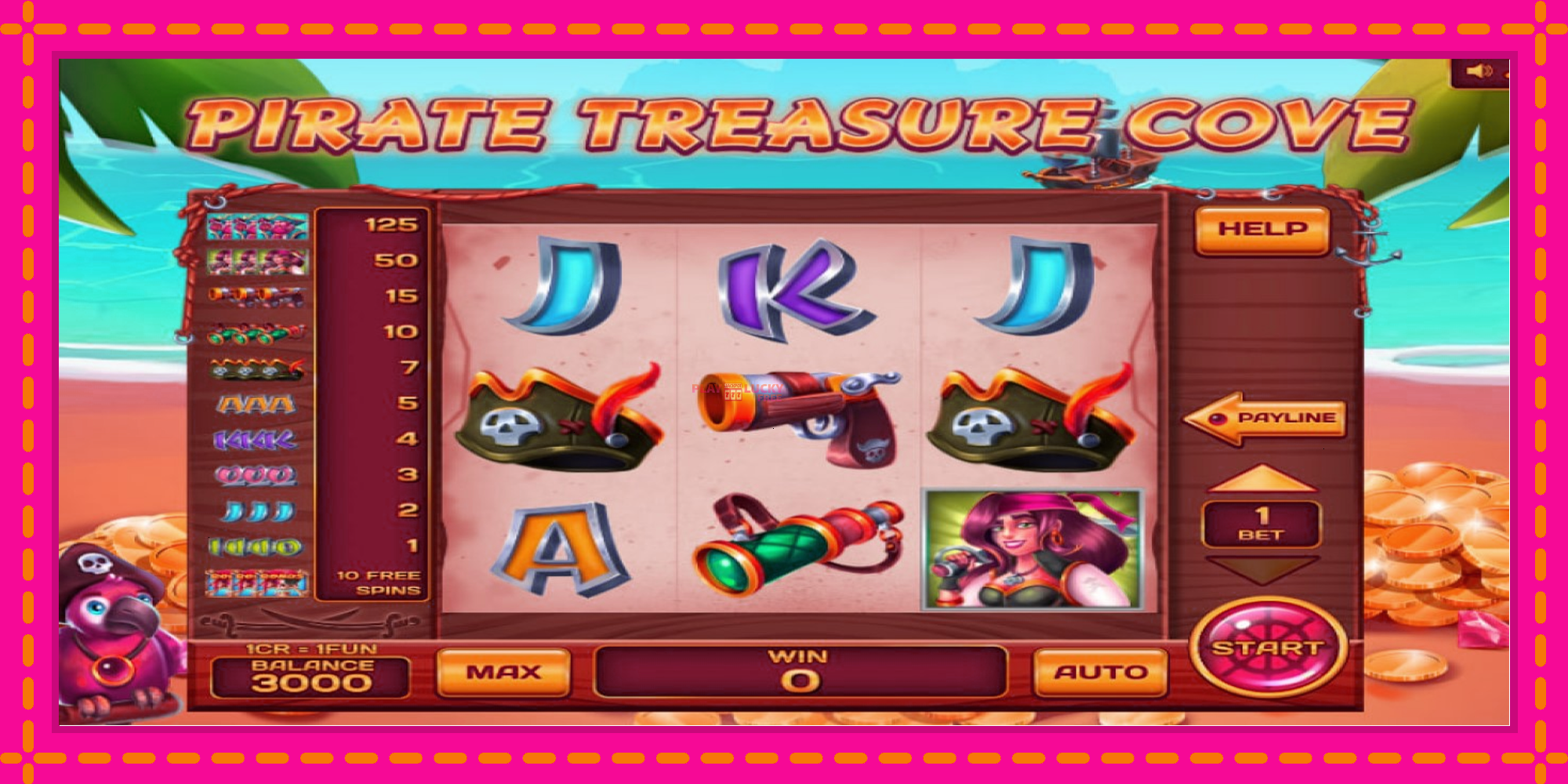 Безплатна игра в Pirate Treasure Cove Pull Tabs без регистрация, картина 1