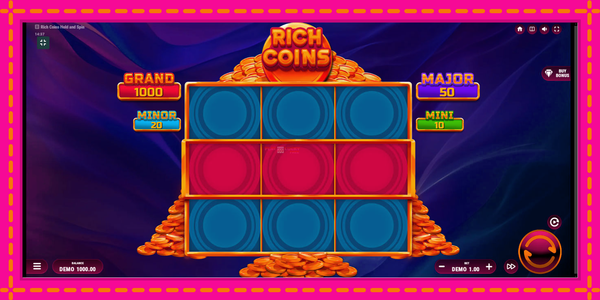 Безплатна игра в Rich Coins Hold and Spin без регистрация, картина 1