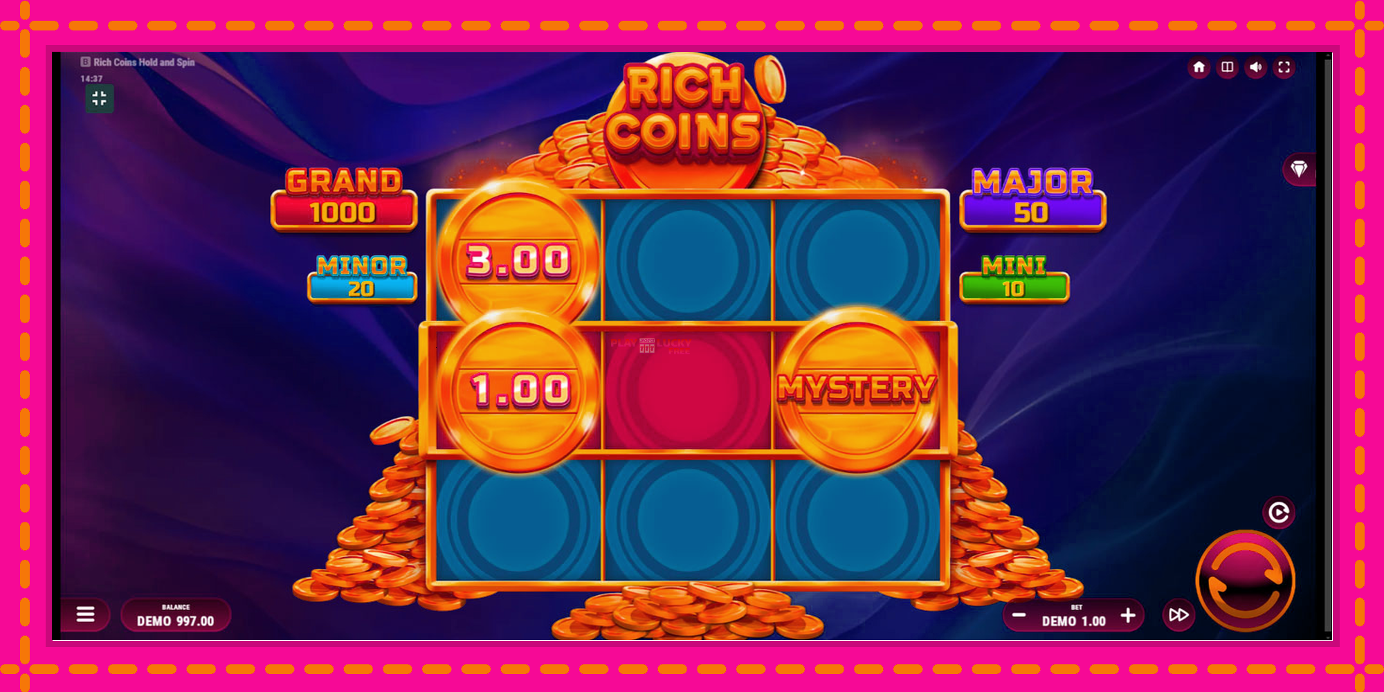 Безплатна игра в Rich Coins Hold and Spin без регистрация, картина 2