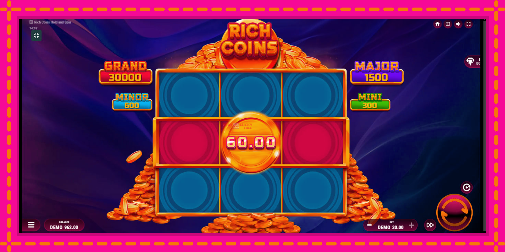 Безплатна игра в Rich Coins Hold and Spin без регистрация, картина 3