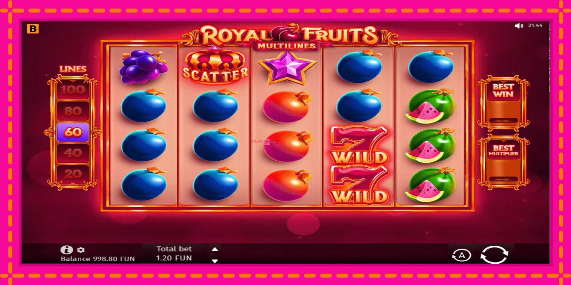 Безплатна игра в Royal Fruits Multilines без регистрация, картина 2