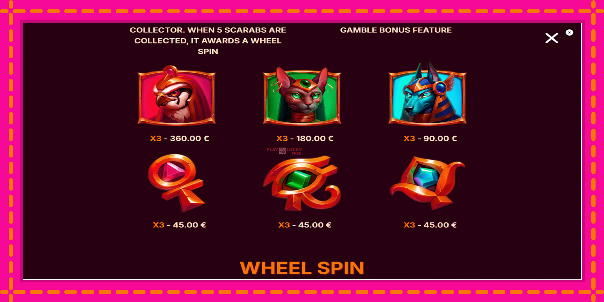 Безплатна игра в Scarab Wheel без регистрация, картина 6