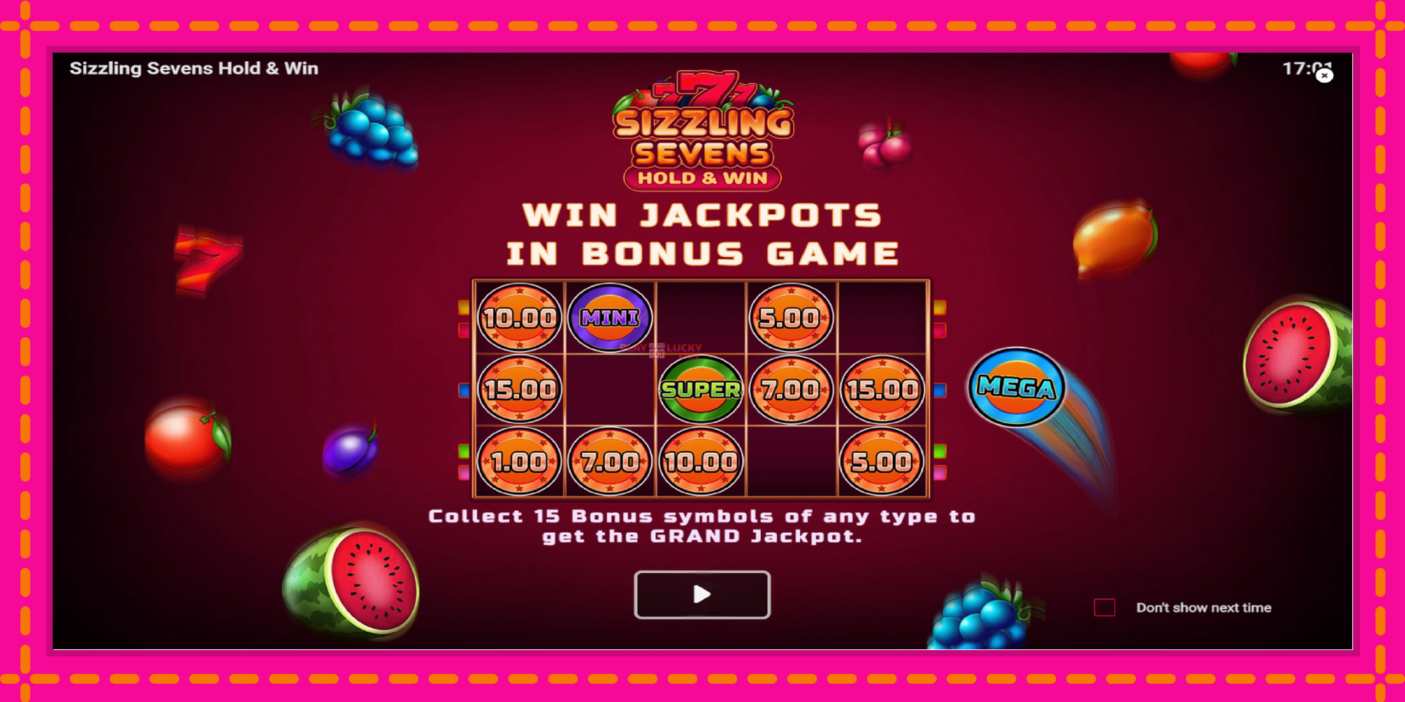 Безплатна игра в Sizzling Sevens Hold & Win без регистрация, картина 1