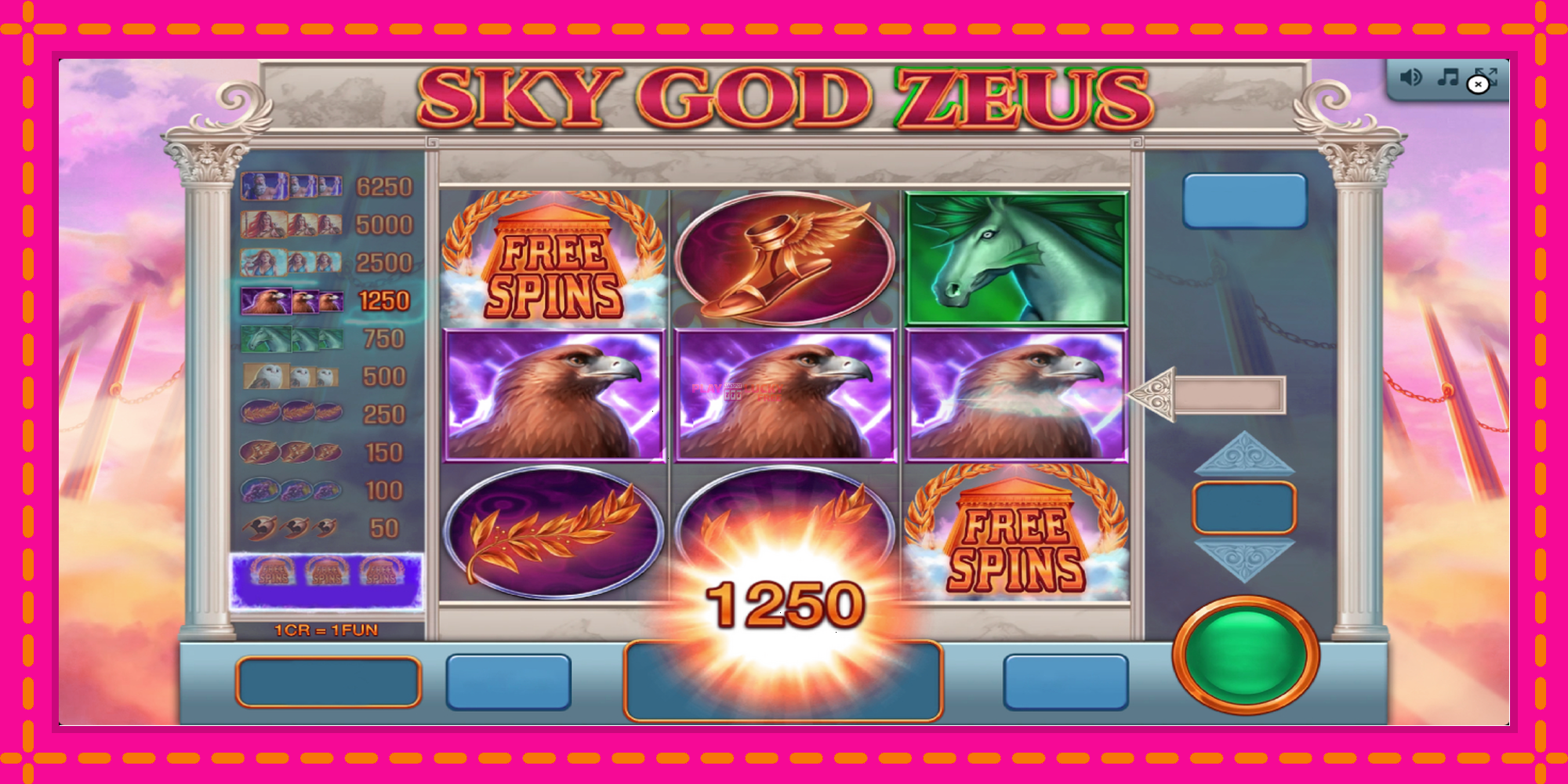 Безплатна игра в Sky God Zeus 3x3 без регистрация, картина 2