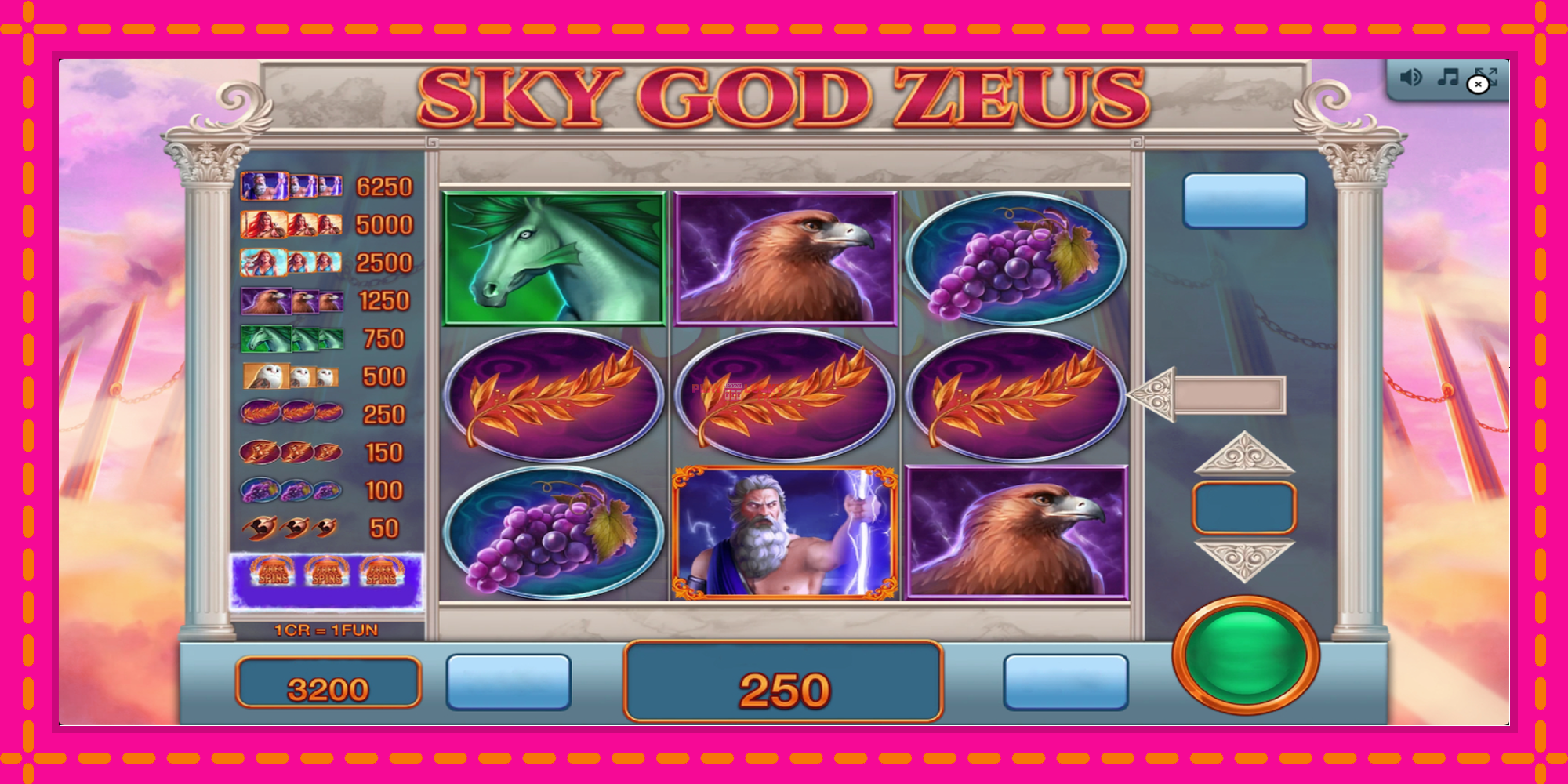 Безплатна игра в Sky God Zeus 3x3 без регистрация, картина 3