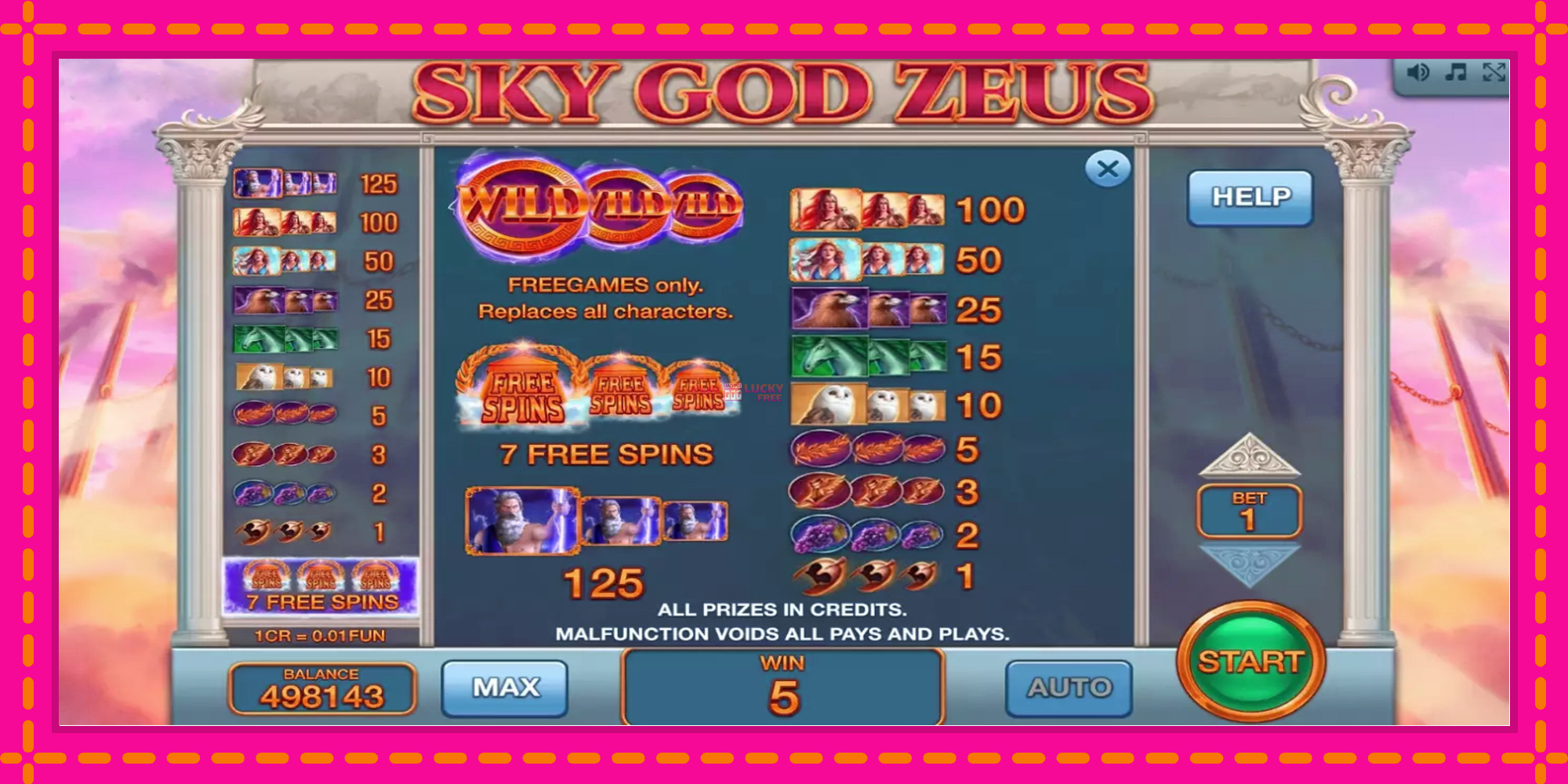 Безплатна игра в Sky God Zeus 3x3 без регистрация, картина 7