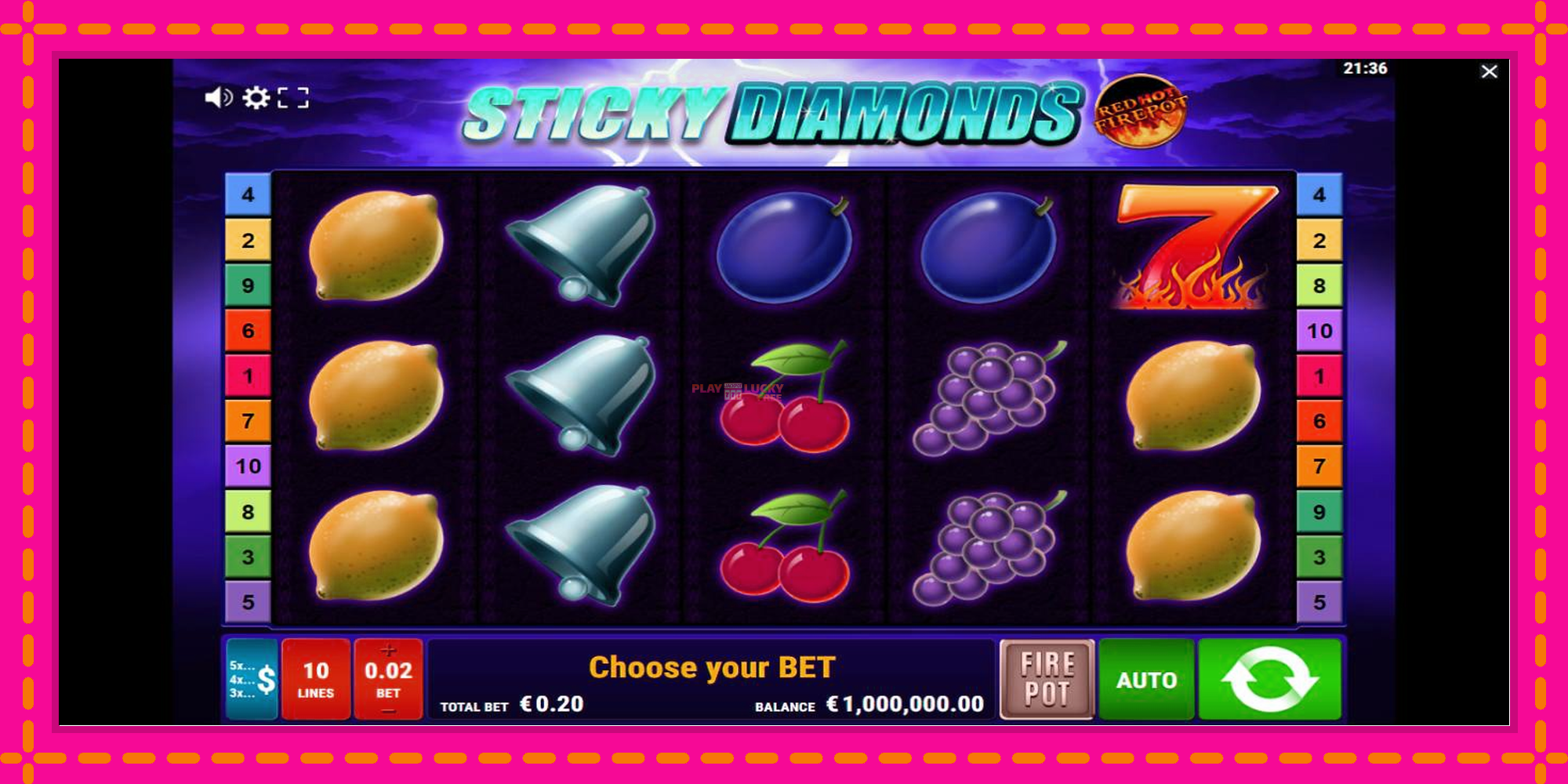 Безплатна игра в Sticky Diamonds Red Hot Firepot без регистрация, картина 1