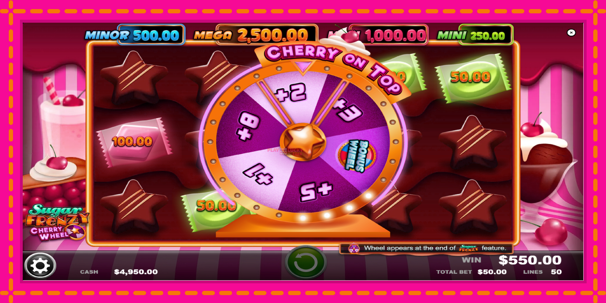 Безплатна игра в Sugar Frenzy Cherry Wheel без регистрация, картина 4