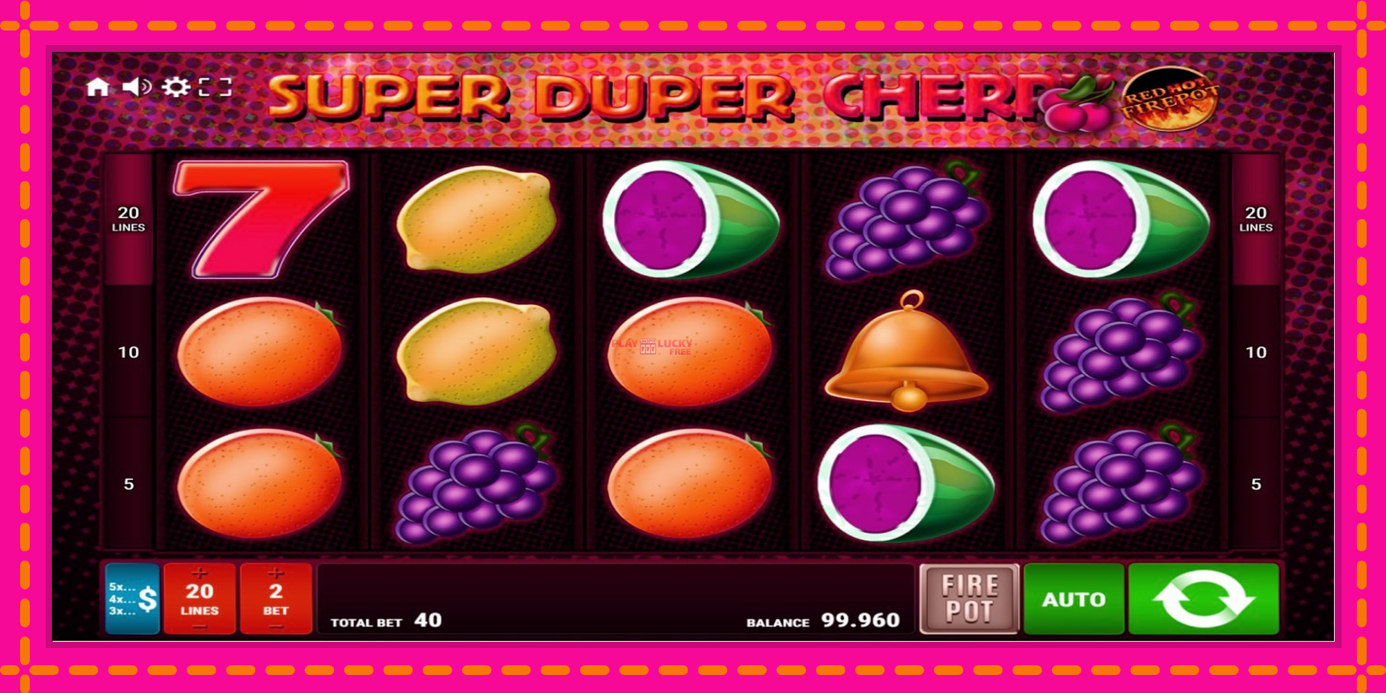 Безплатна игра в Super Duper Cherry Red Hot Firepot без регистрация, картина 1