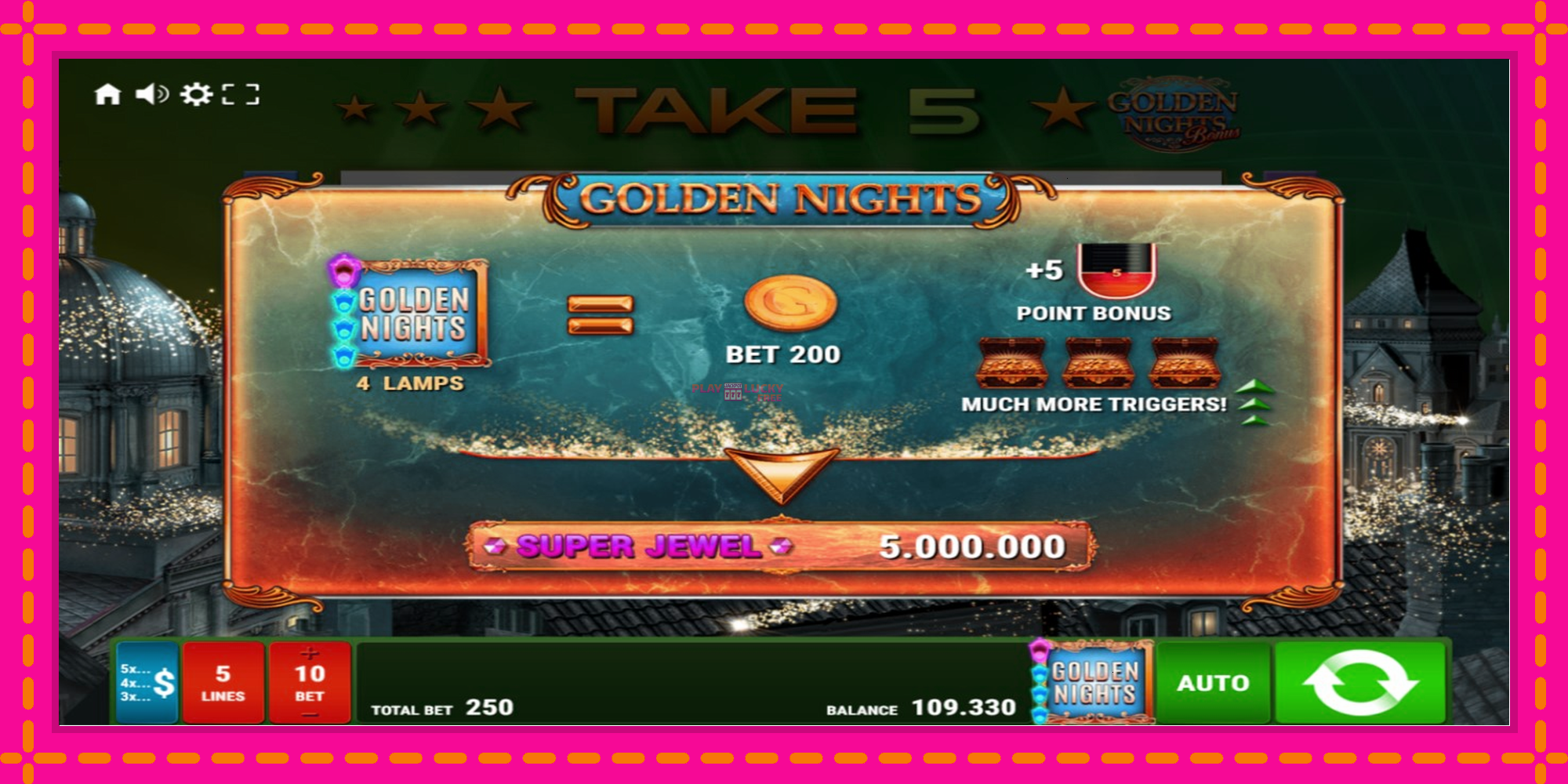 Безплатна игра в Take 5 Golden Nights без регистрация, картина 6