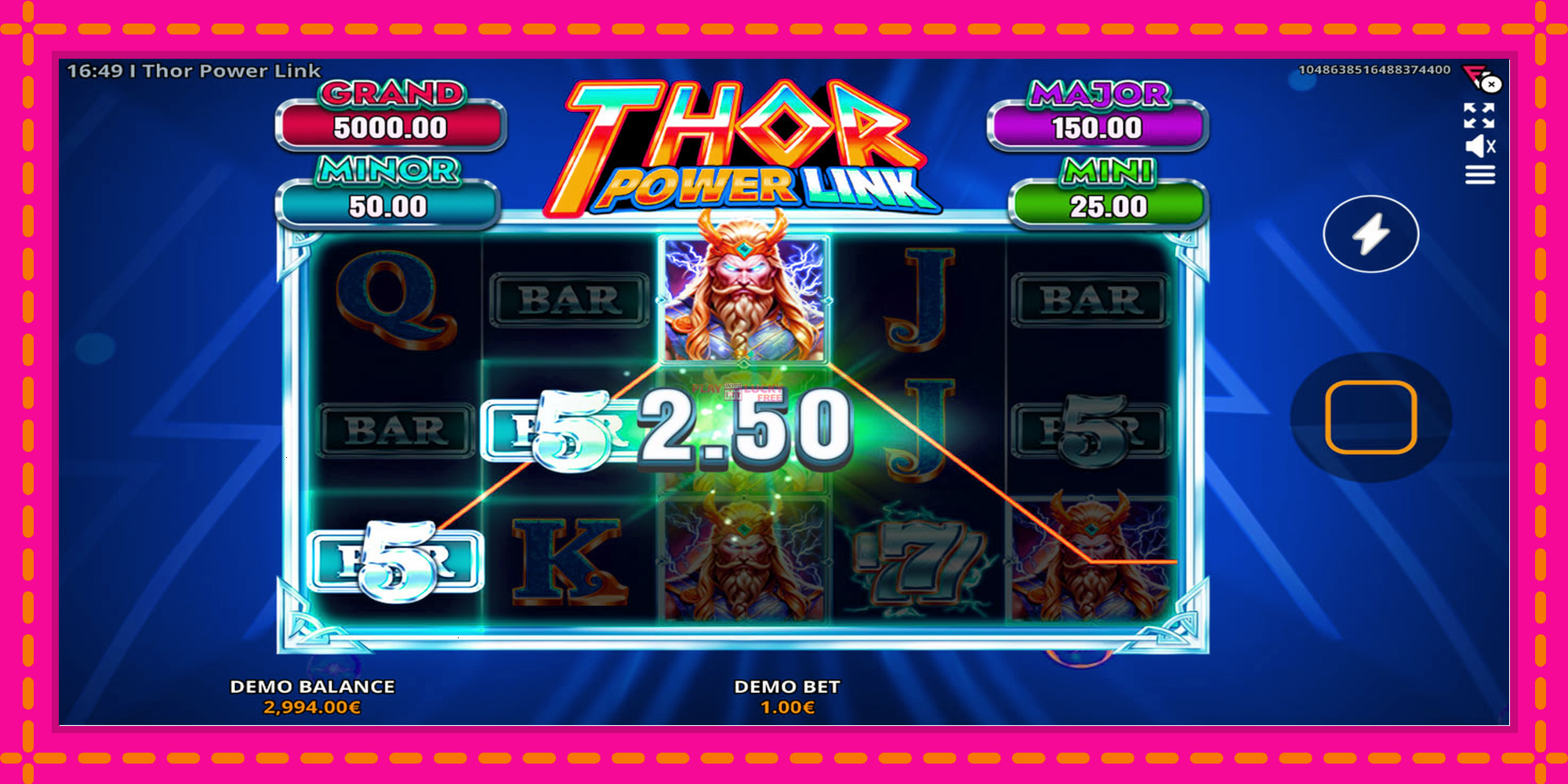 Безплатна игра в Thor Power Link без регистрация, картина 2