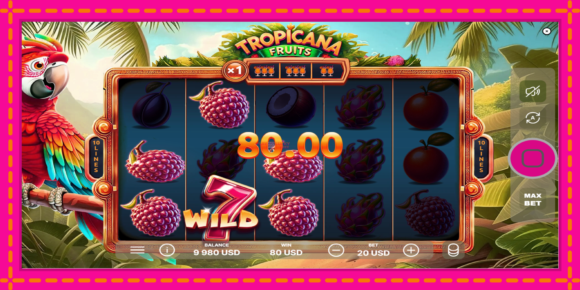 Безплатна игра в Tropicana Fruits без регистрация, картина 3