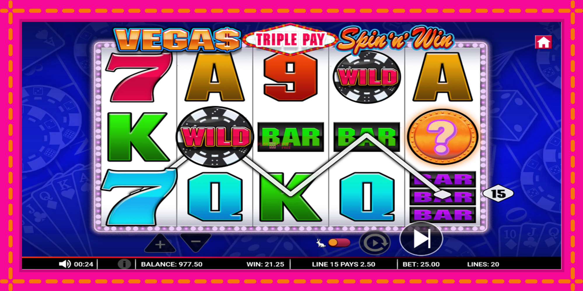 Безплатна игра в Vegas Triple Pay Spin n Win без регистрация, картина 2