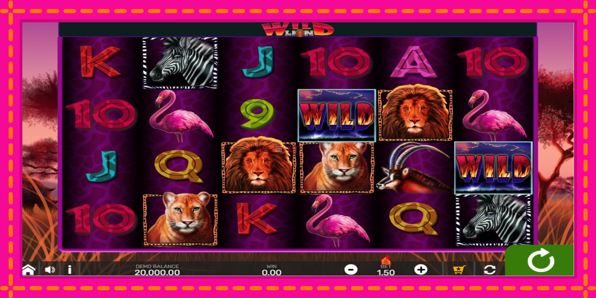 Безплатна игра в Wild Lion with Reel Bingo без регистрация, картина 1