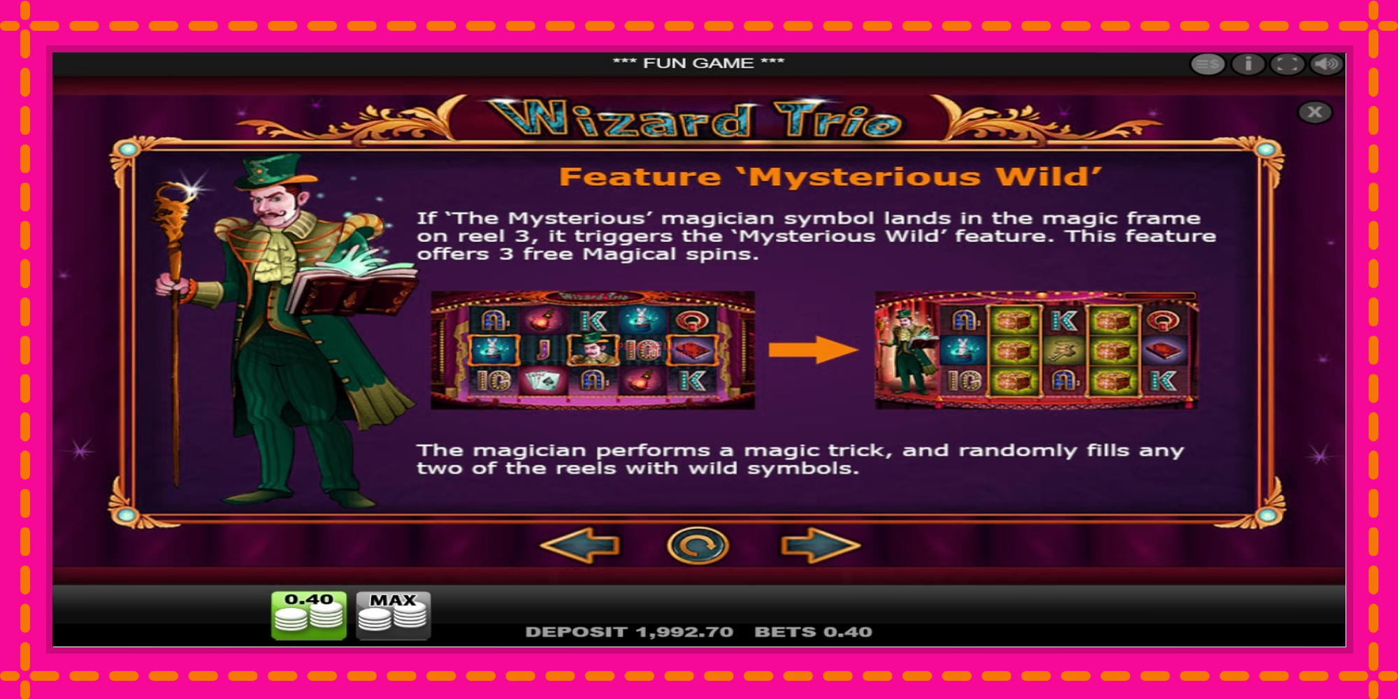 Безплатна игра в Wizard Trio без регистрация, картина 6