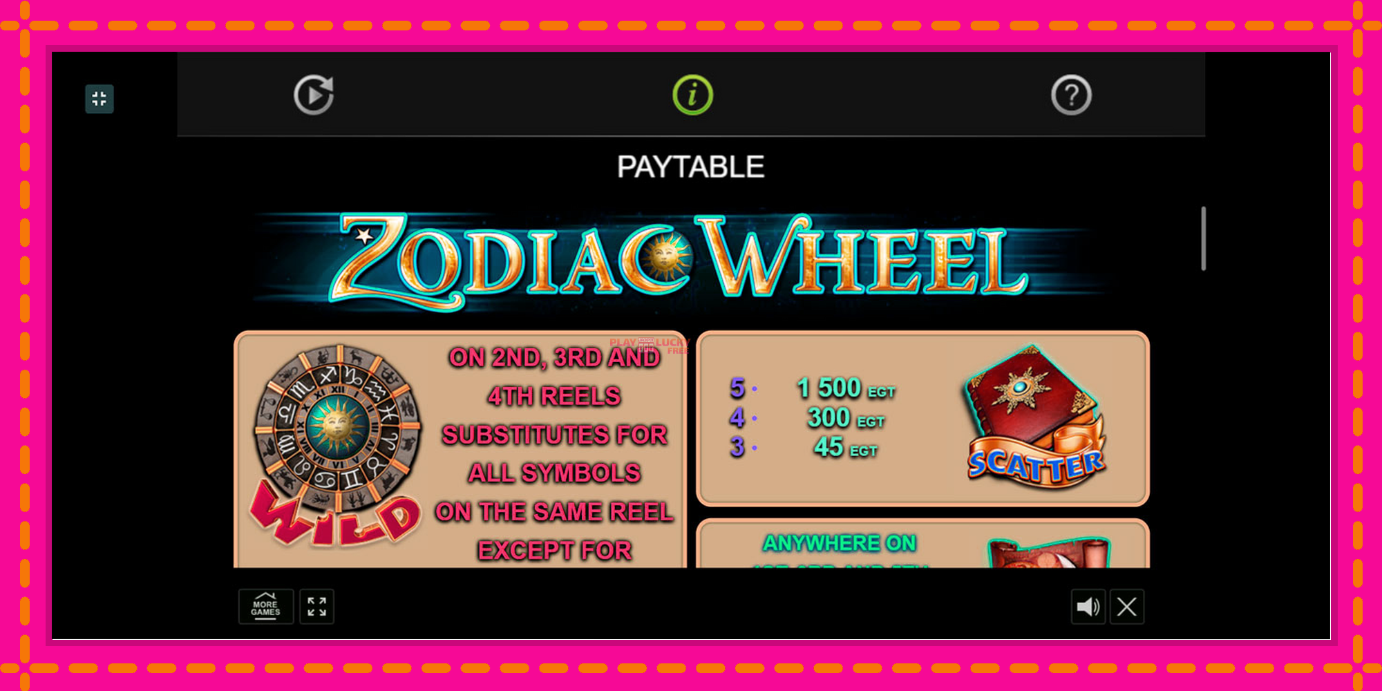 Безплатна игра в Zodiac Wheel без регистрация, картина 6